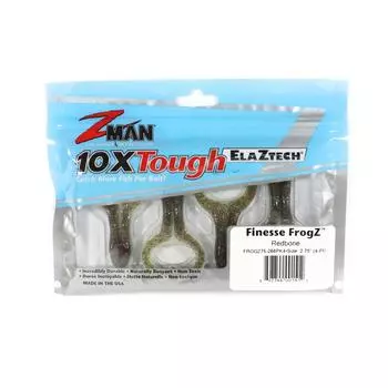 Zman Soft Lure Finesse FrogZ 2,75 дюйма, 4 шт. в упаковке Redbone Glow (1512)