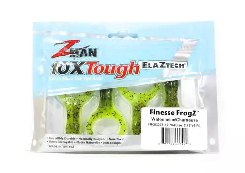 Zman Soft Lure Finesse FrogZ 2,75 дюйма, 4 шт. в упаковке, арбуз (1499)