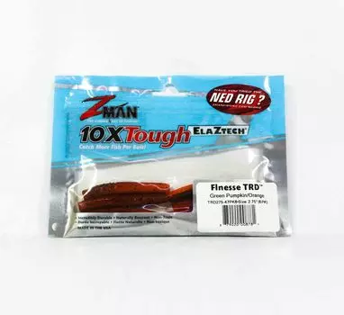 Zman Soft Lure Finesse TRD 2,75 дюйма 8 в упаковке Зеленая тыква Апельсин (8781)