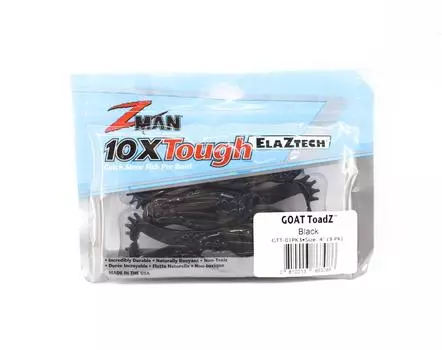 Zman Soft Lure Goat ToadZ 4 дюйма, 3 шт. в упаковке, черный (3086)