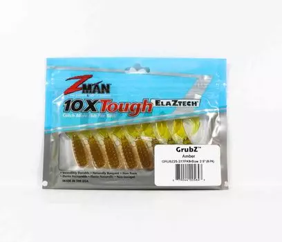 Zman Soft Lure GrubZ 2,5 дюйма, 8 шт./упаковка, янтарный (5643)