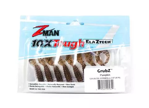 Zman Soft Lure GrubZ 2,5 дюйма, 8 шт. в упаковке, тыквенные семечки (5629)