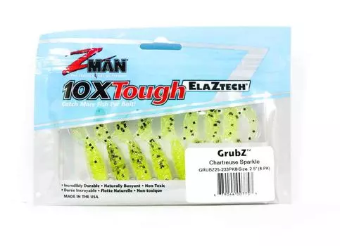 Zman Soft Lure GrubZ 2,5 дюйма, 8 шт./уп. Таблица Sparkle (7753)