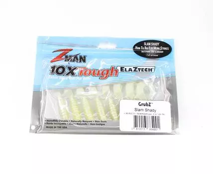 Zman Soft Lure GrubZ 2,5 дюйма, 8 шт. в упаковке, Slam Shady (4991)