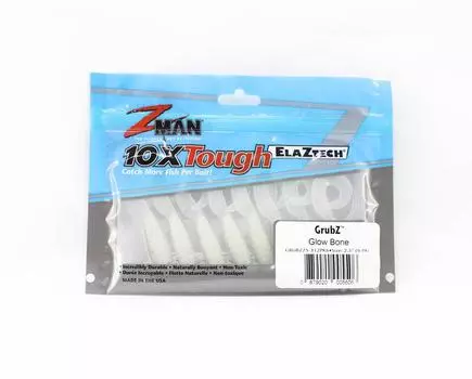 Zman Soft Lure GrubZ 2.5 Inch, 8 шт. в упаковке Glow Bone (5506)