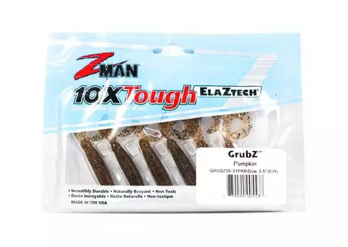 Zman Soft Lure GrubZ 3,5 дюйма, 6 шт. в упаковке, тыква (5537)