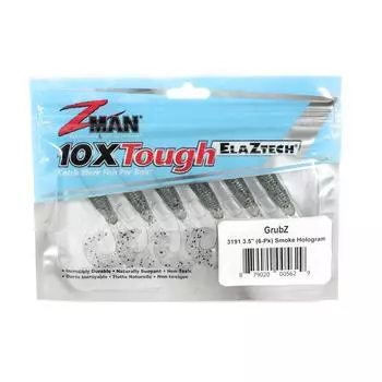 Zman Soft Lure GrubZ 3,5 дюйма, 6 шт. в упаковке, дымчатая голограмма (5629)