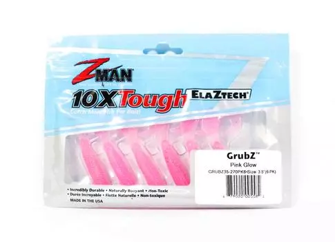 Zman Soft Lure GrubZ 3,5 дюйма, 6 шт. в упаковке, розовое свечение (5582)