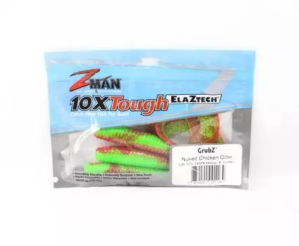 Zman Soft Lure GrubZ 9 дюймов 3 штуки в упаковке Nuked Chicken Glow (1164)