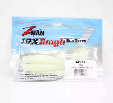Zman Soft Lure GrubZ 9 дюймов, 3 шт. в упаковке, светится (0877)