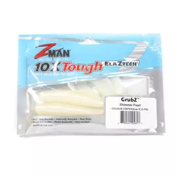 Zman Soft Lure GrubZ 9 Inch 3/Pack Shimmer Pearl (4813)