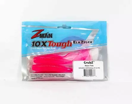 Zman Soft Lure GrubZ 9 Inch 3/Pack Neon Pink (4776)