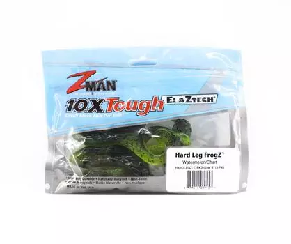 Zman Soft Lure Hard Leg Frogz 4 дюйма, 3 шт. в упаковке, арбуз (0457)