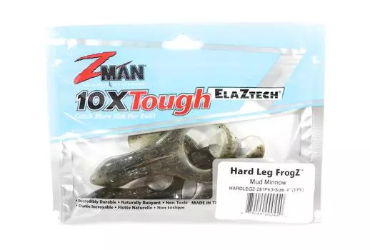 Zman Soft Lure Hard Leg Frogz 4 Inch 3/Pack Mud Minnow (0440)