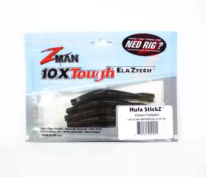 Zman Soft Lure Hula Stickz 4 дюйма, 6 шт. в упаковке, зеленая тыква (09:45)