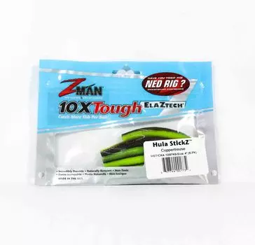Zman Soft Lure Hula Stickz 4 дюйма, 6 шт. в упаковке, Coppertreuse (1734 г.)