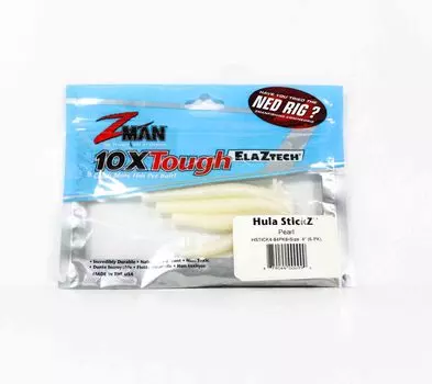 Zman Soft Lure Hula Stickz 4 дюйма, 6 шт. в упаковке, жемчуг (0990)