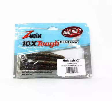 Zman Soft Lure Hula Stickz 4 дюйма 6 шт. в упаковке Drews Craw (1741 г.)