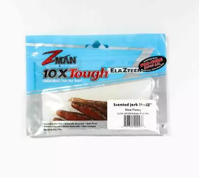 Zman Soft Lure Jerk ShadZ 4 дюйма, 5 шт. в упаковке, New Penny (4476)