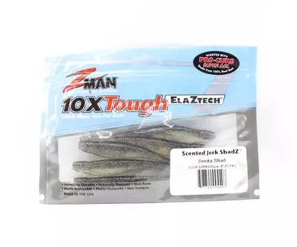 Zman Soft Lure Jerk ShadZ 4 дюйма, 5 шт. в упаковке Smoky Shad (4407)