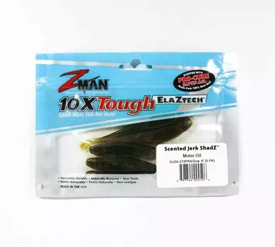 Zman Soft Lure Jerk ShadZ 4 дюйма, 5 шт. в упаковке, моторное масло (4506)