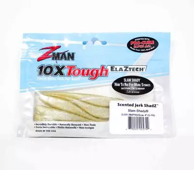 Zman Soft Lure Jerk ShadZ 4 дюйма, 5 шт. в упаковке Slam Shady (5742)