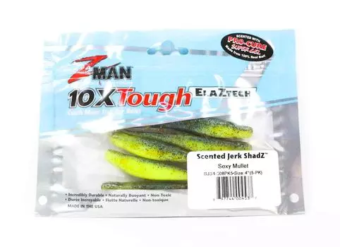 Zman Soft Lure Jerk ShadZ 4 дюйма, 5 шт. в упаковке, сексуальная кефаль (4537)