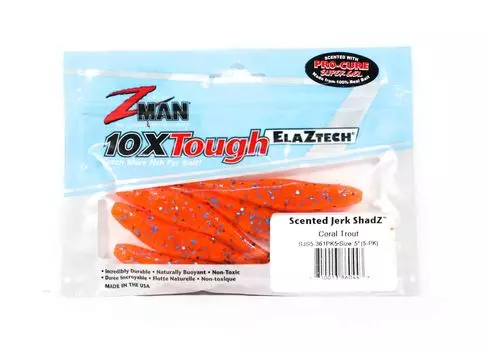 Zman Soft Lure Jerk ShadZ 5 дюймов, 5 шт. в упаковке, коралловая форель (0443)