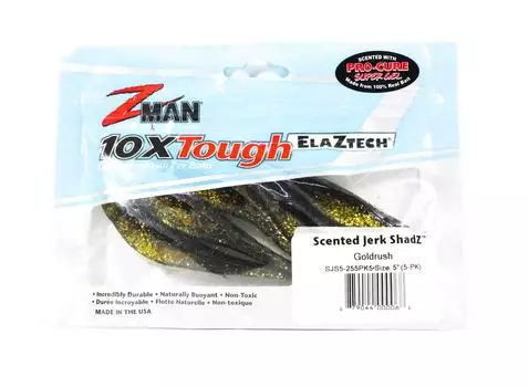 Zman Soft Lure Jerk ShadZ 5 дюймов 5 шт. в упаковке Gold Rush (0068)