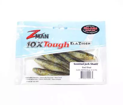 Zman Soft Lure Jerk ShadZ 5 дюймов 5 шт. в упаковке Bad Shad (0075)
