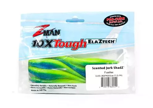 Zman Soft Lure Jerk ShadZ 5 дюймов 5 штук в упаковке Fusilier (0450)