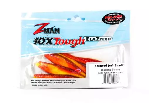 Zman Soft Lure Jerk ShadZ 5 Inch 5 шт. в упаковке Bleeding Banana (6398)