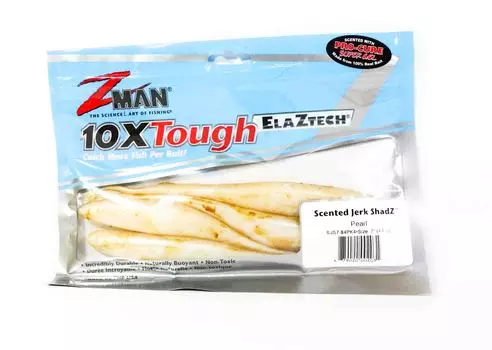 Zman Soft Lure Jerk ShadZ 7 дюймов, 4 шт. в упаковке, жемчуг (2031)