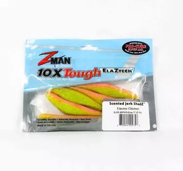 Zman Soft Lure Jerk ShadZ ароматизированная 5 дюймов, 5 шт. в упаковке, электрическая курица (2758)