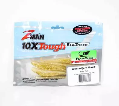 Zman Soft Lure Jerk ShadZ ароматизированный, 4 дюйма, 5 шт. в упаковке, Beer Run (6022)