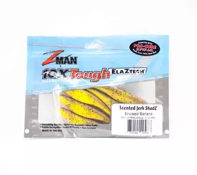 Zman Soft Lure Jerk ShadZ Scented 5 дюймов 5 штук в упаковке Bruished Banana (5667)