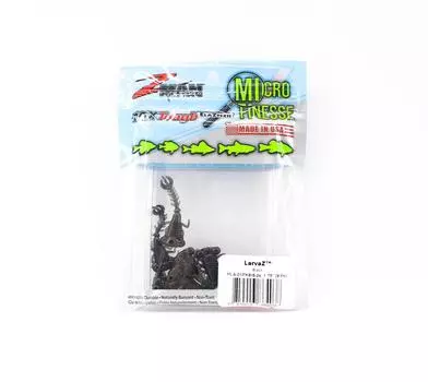 Zman Soft Lure LarvaZ 1,75 дюйма, 8 шт. в упаковке, черный (4038)