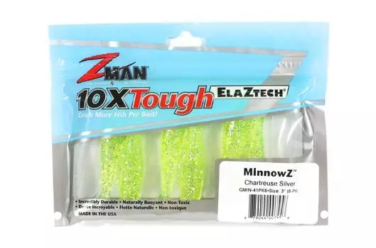 Zman Soft Lure MinnowZ 3 дюйма, 6 шт./упаковка, цвет: серебристый (7456)