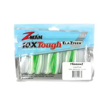 Zman Soft Lure MinnowZ 3 дюйма, 6 шт. в упаковке, лаймовый жемчуг (9665)