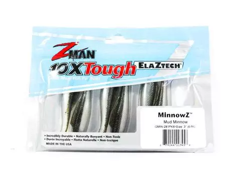 Zman Soft Lure MinnowZ 3 дюйма, 6 шт. в упаковке, грязевой гольян (3458)