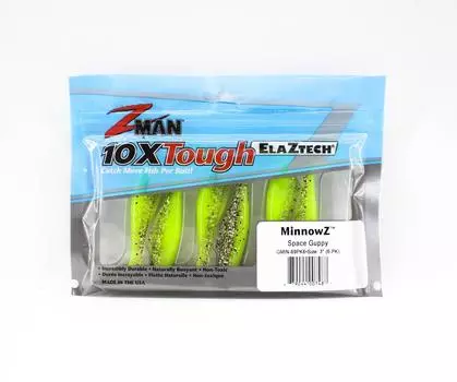 Zman Soft Lure MinnowZ 3 дюйма, 6 шт., космическая гуппи (7487)