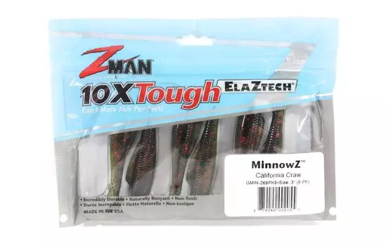 Zman Soft Lure MinnowZ 3 дюйма, 6 шт., калифорнийский зоб (2055 год)