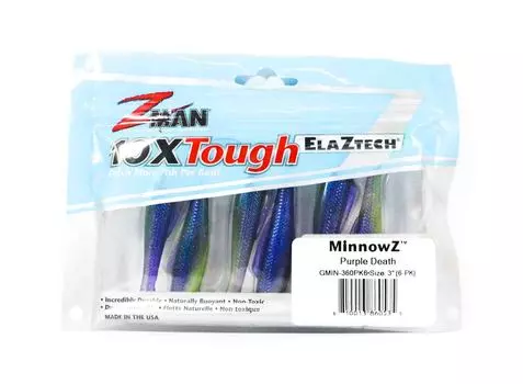Zman Soft Lure MinnowZ 3 дюйма 6 шт. в упаковке Purple Death (0535)
