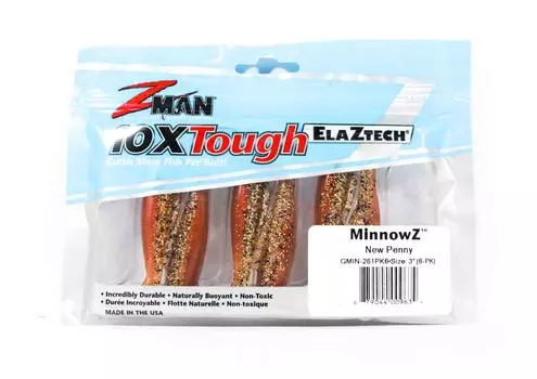 Zman Soft Lure MinnowZ 3 дюйма 6 шт. в упаковке Новые пенни (9634)