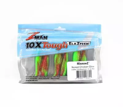 Zman Soft Lure MinnowZ 3 Inch 6/Pack Nuked Chicken Glow (3625)