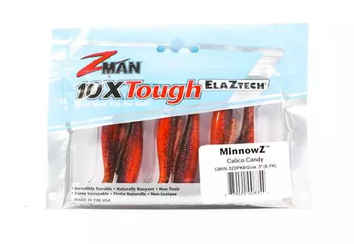 Zman Soft Lure MinnowZ 3 Inch 6/Pack Calico Candy (8354)