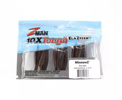 Zman Soft Lure MinnowZ 3 дюйма 6 шт. в упаковке, авокадо (7463)