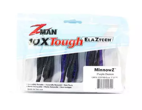 Zman Soft Lure MinnowZ 3 Inch 6/Pack Purple Demon (9542)