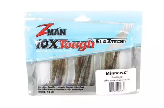 Мягкая приманка Zman MinnowZ 3 дюйма 6 шт. в упаковке Red Bone Glow (2031)