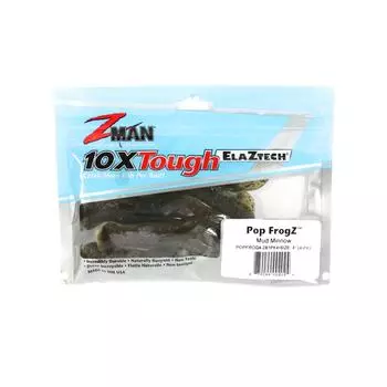 Zman Soft Lure Pop FrogZ 4 дюйма, 4 шт. в упаковке, грязевой гольян (2024)